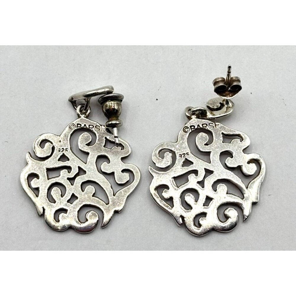 Barse 925 Sterling Silver Scroll Dangle Earrings - image 2